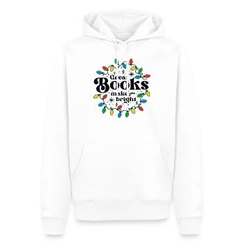 Les bons livres font de vous un brillant bibliothécaire de Noël - Sweat à capuche Premium bio Homme - blanc - Devant - Nico (187cm)