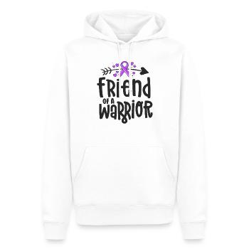 Friend Of A Warrior Purple Awareness Ribbon - Men’s Premium Organic Hoodie - white - Front - Nico (187cm)