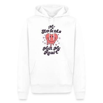 Rétro Valentines Day Teacher Mes élèves fondent mon - Sweat à capuche Premium bio Homme - blanc - Devant - Nico (187cm)