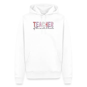 Professeur de la Saint-Valentin des cœurs les plus doux - Sweat à capuche Premium bio Homme - blanc - Devant - Nico (187cm)