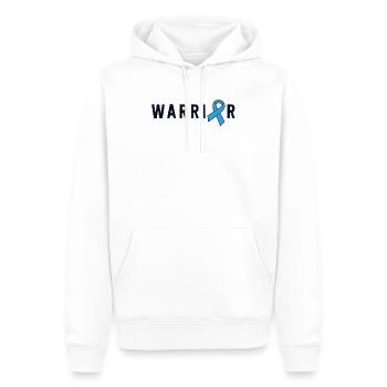 Prostate Cancer Warrior Light Blue Ribbon Dad - Men’s Premium Organic Hoodie - white - Front - Nico (187cm)