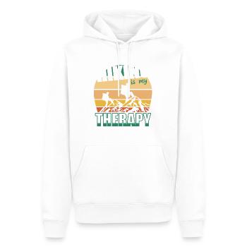 La randonnée est ma thérapie Trekking backback hike - Sweat à capuche Premium bio Homme - blanc - Devant - Nico (187cm)