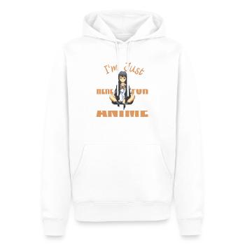 I'm Just here for watching Anime and Cats Manga - Männer Premium Bio Hoodie - Weiß - Vorne - Nico (187cm)