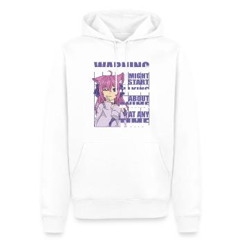Warning i might Start Talkink about Anime neko - Männer Premium Bio Hoodie - Weiß - Vorne - Nico (187cm)