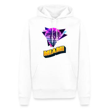 Miami Florida USA Sommer Sonne Strand Palmen Neon - Männer Premium Bio Hoodie - Weiß - Vorne - Nico (187cm)