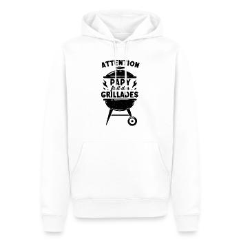 Papy grillades Barbecue BBQ Humour Retraité Rigolo - Men’s Premium Organic Hoodie - white - Front - Nico (187cm)