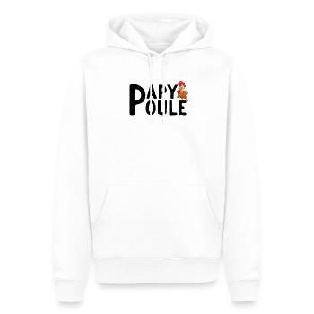 Papy poule - Cadeau Humoristique Retraité Papy - Men’s Premium Organic Hoodie - white - Front - Nico (187cm)