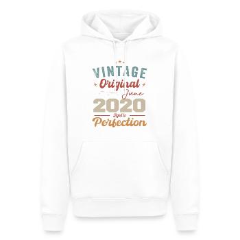 June 2020 Aged to Perfection June 2020 vintage - Männer Premium Bio Hoodie - Weiß - Vorne - Nico (187cm)