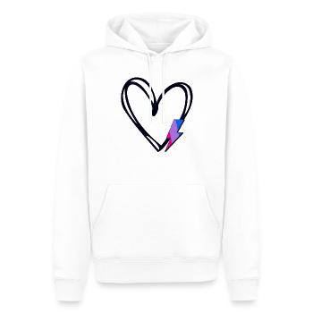 Subtil Bi Pride Fier allié Mois de la fierté Bisexuel - Sweat à capuche Premium bio Homme - blanc - Devant - Nico (187cm)