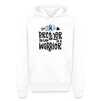 Schwager einer Kriegerfamilie Dickdarmkrebs - Männer Premium Bio Hoodie - Weiß - Vorne - Nico (187cm)