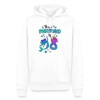 Cette sirène est 8 ans Sirène 8ème fille - Sweat à capuche Premium bio Homme - blanc - Devant - Nico (187cm)