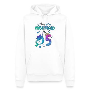 Cette sirène est 5 ans Mermaid Girl 5ème - Sweat à capuche Premium bio Homme - blanc - Devant - Nico (187cm)