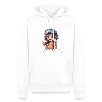 Introvertiertes Virtual Reality Anime Gaming Mädchen - Männer Premium Bio Hoodie - Weiß - Vorne - Nico (187cm)