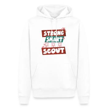 Starke, kluge Pfadfinder-Scoutmaster-Vibes - Männer Premium Bio Hoodie - Weiß - Vorne - Nico (187cm)