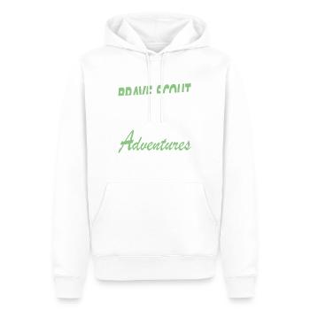 Brave Scout Delicious Adventures Pfadfinder-Vibes - Männer Premium Bio Hoodie - Weiß - Vorne - Nico (187cm)