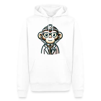 Cute Monkey Doctor - Men’s Premium Organic Hoodie - white - Front - Nico (187cm)
