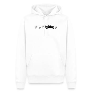 Defender-Heartbeat - Männer Premium Bio Hoodie - Weiß - Vorne - Nico (187cm)
