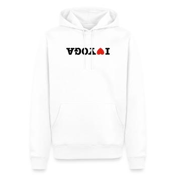 I love yoga - Männer Premium Bio Hoodie - Weiß - Vorne - Nico (187cm)