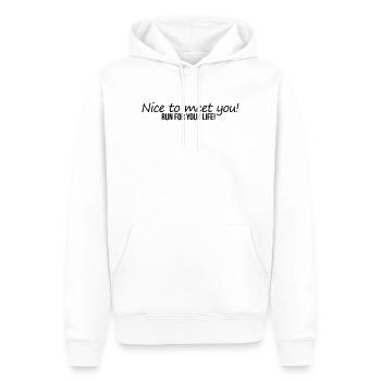 Nice To Meet You - Sweat à capuche Premium bio Homme - blanc - Devant - Nico (187cm)