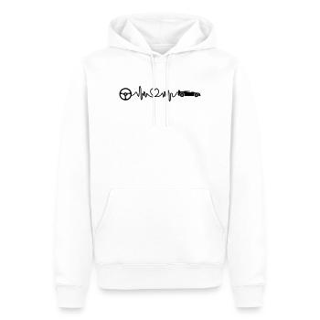 Cardio fréquence cardiaque de la voiture de sport avec guidon - Sweat à capuche Premium bio Homme - blanc - Devant - Nico (187cm)
