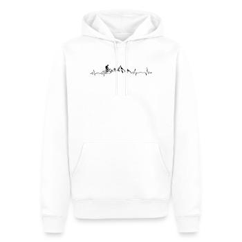 Battements de cœur VTT - Sweat à capuche Premium bio Homme - blanc - Devant - Nico (187cm)