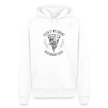 Pizza Status T-Shirt - Men’s Premium Organic Hoodie - white - Front - Nico (187cm)
