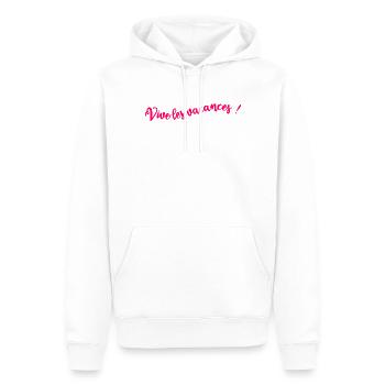 MAÎTRESSE. MAITRE. MERCI. MERCI MAÎTRESSE - Sweat à capuche Premium bio Homme - blanc - Devant - Nico (187cm)