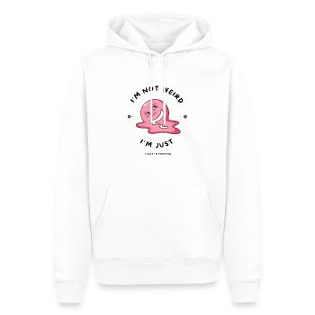 Dessin animé édition étrange - Sweat à capuche Premium bio Homme - blanc - Devant - Nico (187cm)
