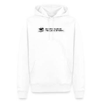 Every Curve Tells a Story – Petrolhead Shirt - Männer Premium Bio Hoodie - Weiß - Vorne - Nico (187cm)
