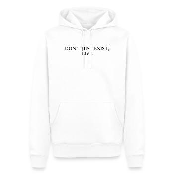 Don't just exist, live. - Men’s Premium Organic Hoodie - white - Front - Nico (187cm)