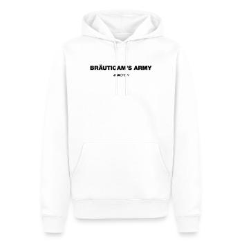 Bräutigams army (JGA - Jungesellenabschied) - Männer Premium Bio Hoodie - Weiß - Vorne - Nico (187cm)