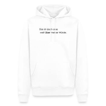 weit ueber meiner Wuerde - Männer Premium Bio Hoodie - Weiß - Vorne - Nico (187cm)