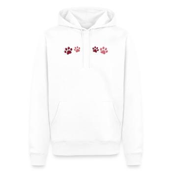 Empreintes de patte rouge bicolores - Sweat à capuche Premium bio Homme - blanc - Devant - Nico (187cm)