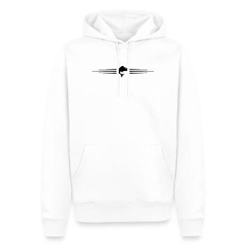 Ligne de symboles de poisson - Sweat à capuche Premium bio Homme - blanc - Devant - Nico (187cm)