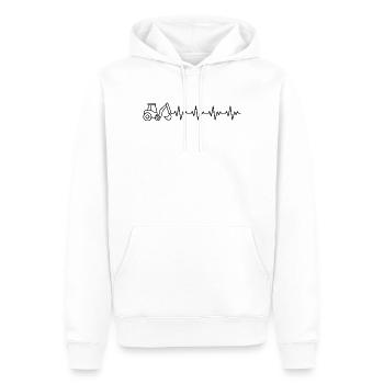 Bagger Baggern Baggerfahrer EKG Herzschlag - Männer Premium Bio Hoodie - Weiß - Vorne - Nico (187cm)