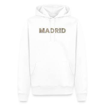 Madrid Architektur Typografie - Männer Premium Bio Hoodie - Weiß - Vorne - Nico (187cm)