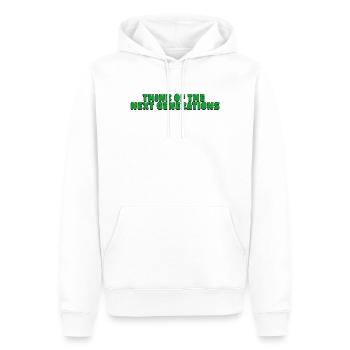 Pensez aux prochaines générations - Sweat à capuche Premium bio Homme - blanc - Devant - Nico (187cm)