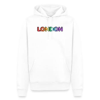 London LGBTQ Rainbow - Männer Premium Bio Hoodie - Weiß - Vorne - Nico (187cm)