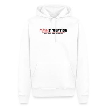 Mannstruation Maenner Tage Spruch - Männer Premium Bio Hoodie - Weiß - Vorne - Nico (187cm)