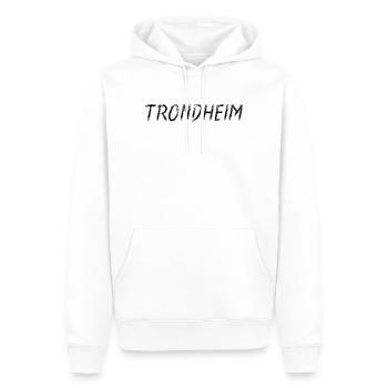 Trondheimer Schrift Pinsel Schwarz - Männer Premium Bio Hoodie - Weiß - Vorne - Nico (187cm)