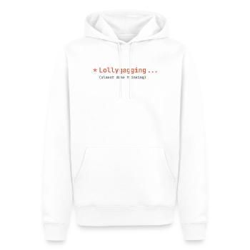 Vibe Coding - Lollygagging - Männer Premium Bio Hoodie - Weiß - Vorne - Nico (187cm)