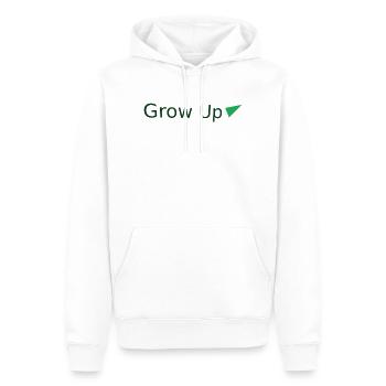 Grow up mit grünen Dreieck - Männer Premium Bio Hoodie - Weiß - Vorne - Nico (187cm)