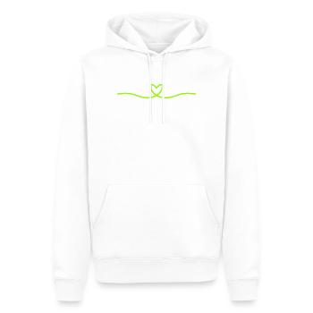 Ligne de cœur minimale | Design du Cœur Vert - Sweat à capuche Premium bio Homme - blanc - Devant - Nico (187cm)