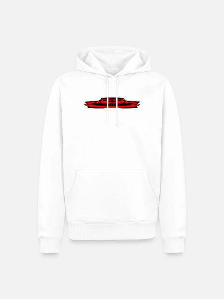 Red Blower Hot Rod - Männer Premium Bio Hoodie - Weiß