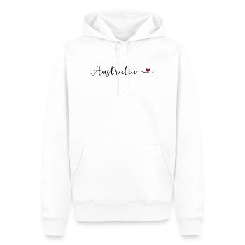 Australia Australien Schriftzug mit Herz - Männer Premium Bio Hoodie - Weiß - Vorne - Nico (187cm)