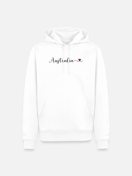 Australia Australien Schriftzug mit Herz - Männer Premium Bio Hoodie - Weiß