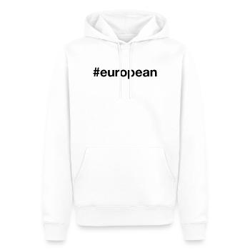 EUROPA Hashtag européen - Sweat à capuche Premium bio Homme - blanc - Devant - Nico (187cm)