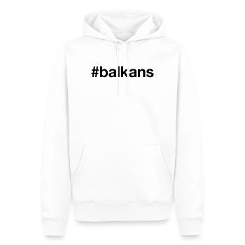BALKANS Hashtag Balkan - Männer Premium Bio Hoodie - Weiß - Vorne - Nico (187cm)