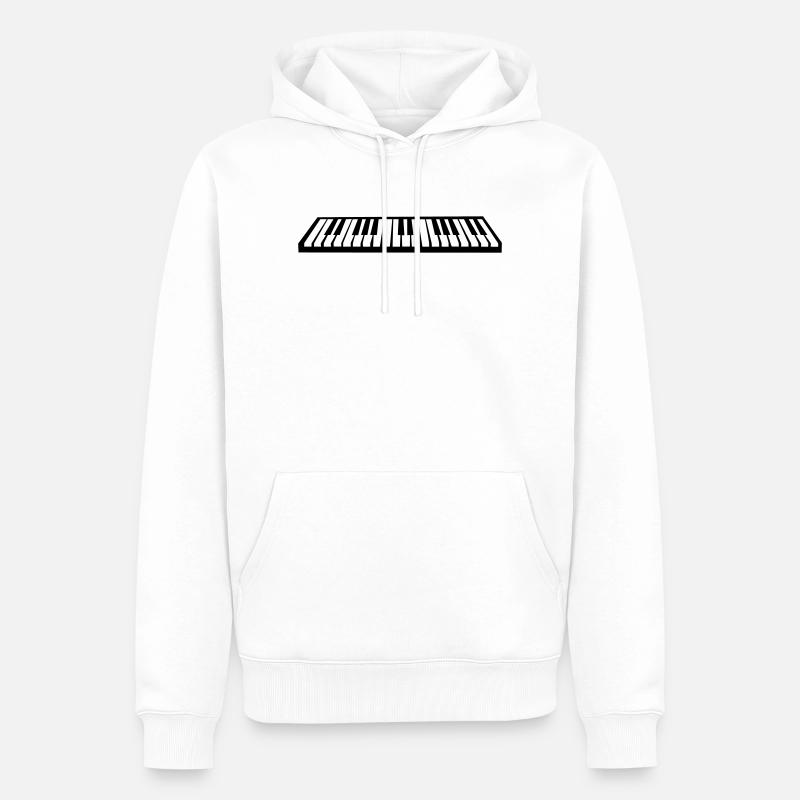 Klavier oder Keyboard - Männer Premium Bio Hoodie - Weiß