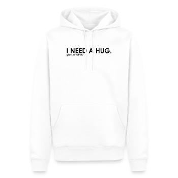 I need a huge glass of wine - Männer Premium Bio Hoodie - Weiß - Vorne - Nico (187cm)